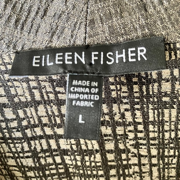 EILEEN FISHER Silk Cotton Open Cardigan Blazer Jacket Size Large - Picture 2 of 6